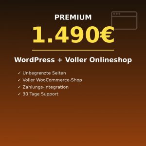 WordPress Website Premium mit vollem WooCommerce Onlineshop