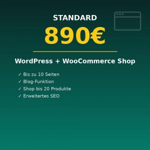 WordPress Website Standard mit WooCommerce Shop